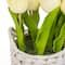 10" Tulip Bouquet in White Basket